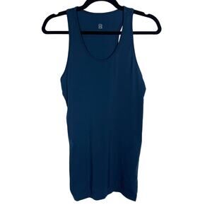 Sweaty Betty Medium M Teal Blue Seamless Workout Tank Top Scoop Neck Racerback